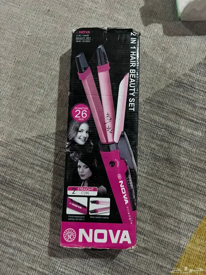 مكواة شعر NOVA 2 في 1 (تصفيف   تمويج) بالكرتونه 0