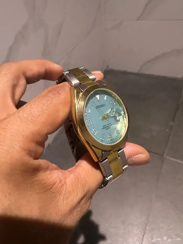 ساعة سيكو مينا فيروزي بطارية حالة جيدة 5