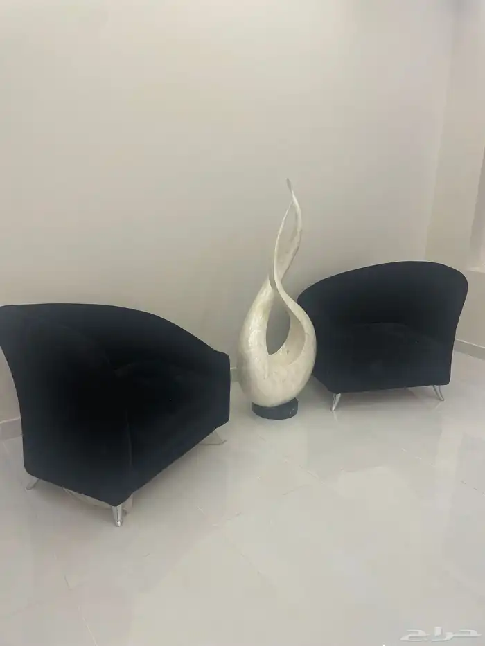 كنب مودرن أسود مخمل 0