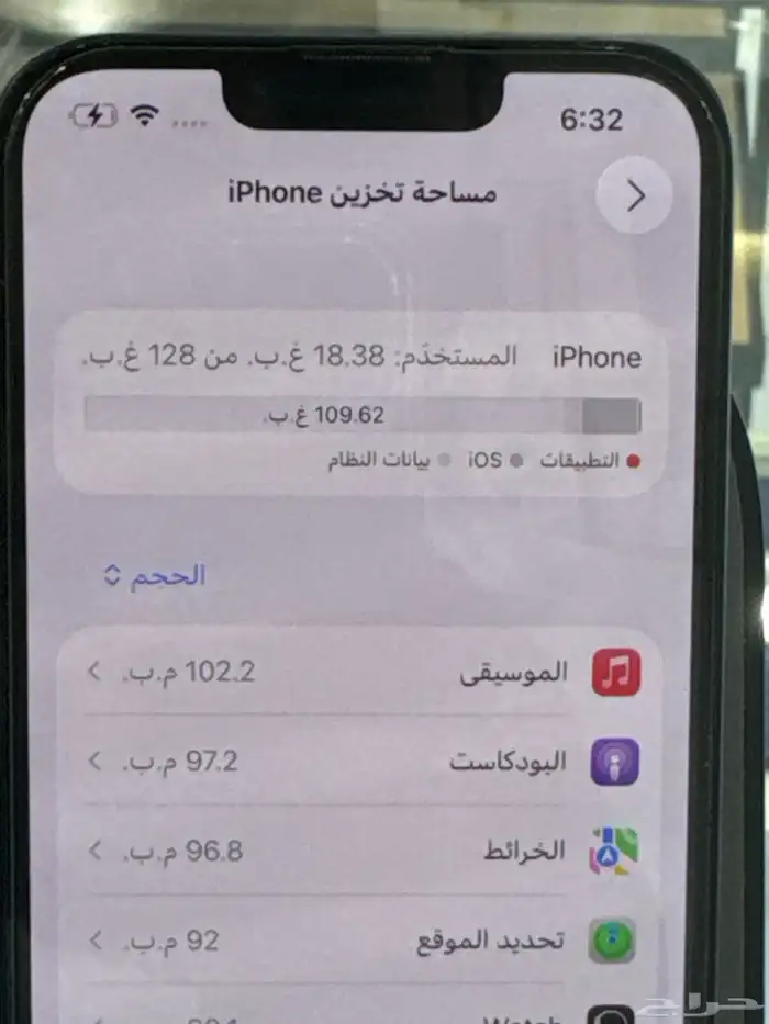 ايفون 16e اسود بطارية 100  128 قيقا 1