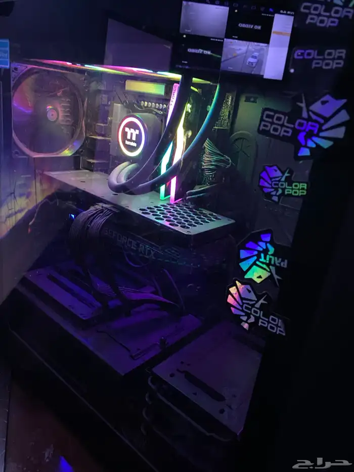 بيسي بي سي pc مع شاشتين وغراضه المكتوبات بل ملحقات 1