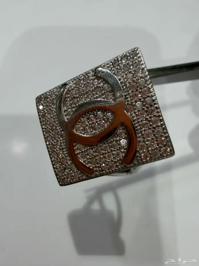 خاتم فضه شانيل CHANEL نسائي راقي عيار 925 مرصع بزركون 3
