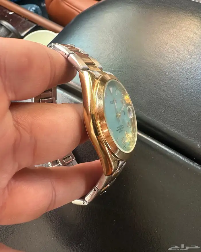 ساعة سيكو مينا فيروزي بطارية حالة جيدة 3