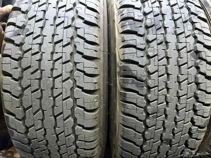 كفرات برجستون مقاس 275 65 17مع جنوط جيب اصلي وكاله تاريخ 23 6