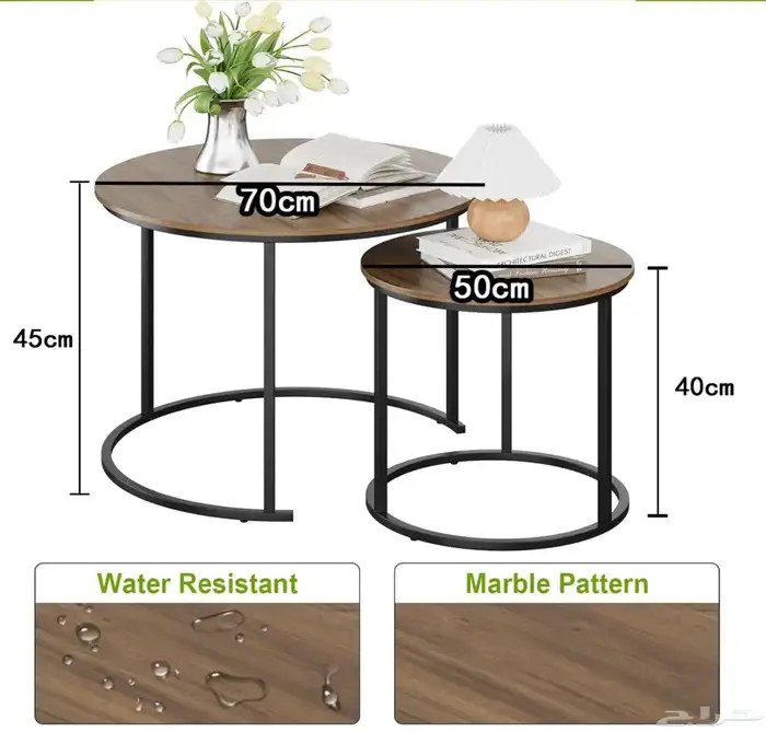 طاولتين بسعر ممير رخام وخديد 0