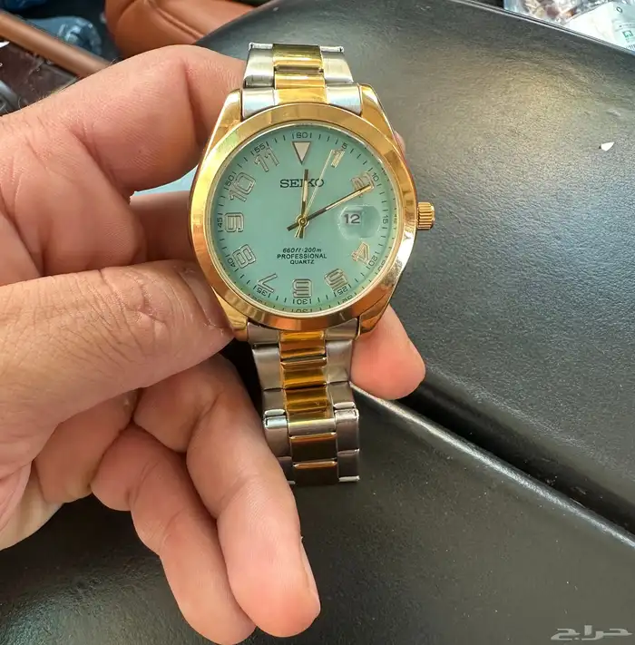 ساعة سيكو مينا فيروزي بطارية حالة جيدة 0