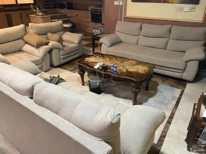 كنب 4 قطع 2 صغير فردي 2 كبير جماعي مع طاولة 0