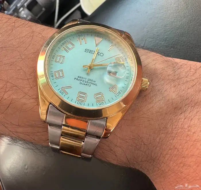 ساعة سيكو مينا فيروزي بطارية حالة جيدة 1