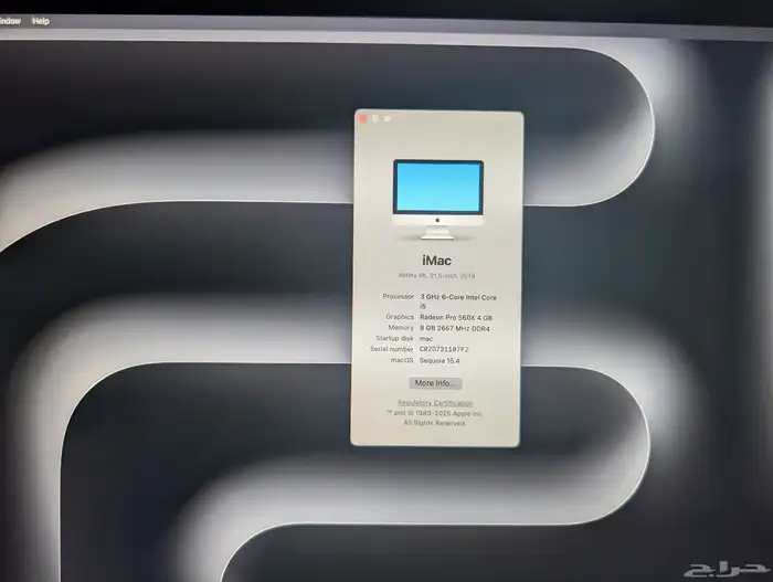 iMac 2019 i5 8gb ram 250gb ssd 4k ratina display 3