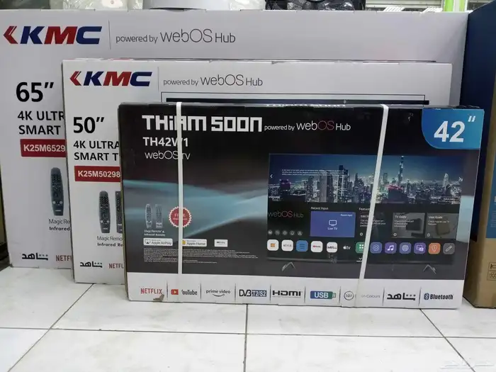 تركيب شاشات وبيع توصيل تلفريون اخر اصدارات سمارت 4k tit kmc 6