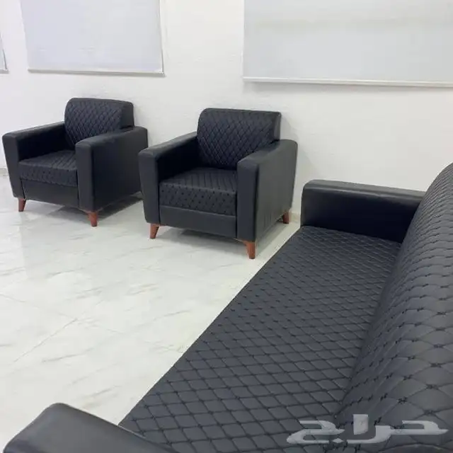 كنب جلد فاخر كراسي مكتب جديد 14