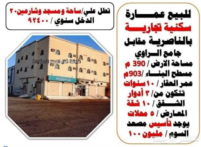 ابحث عن فرصه عقاريه دور وشقتين و3 ادوار سكني وتجاري 10