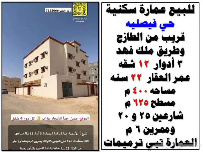 ابحث عن فرصه عقاريه دور وشقتين و3 ادوار سكني وتجاري 4