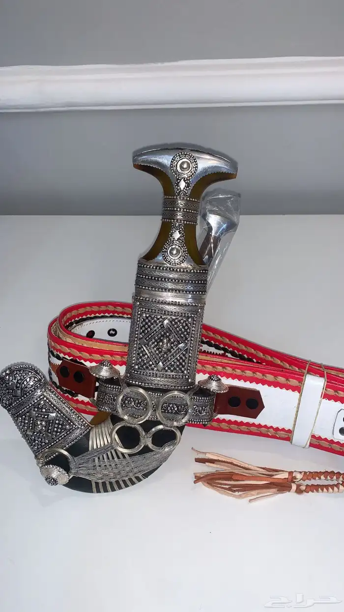 خنجر - قديمية - جنبية ضب فضة قرن طبيعي 1