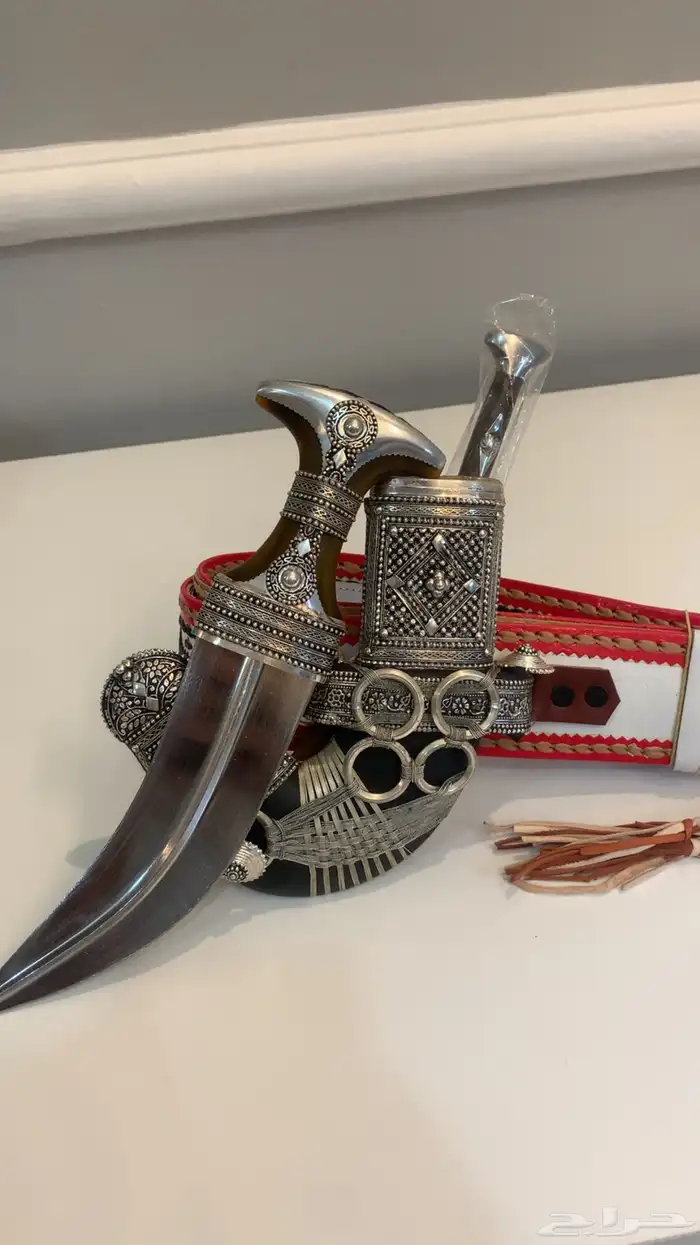 خنجر - قديمية - جنبية ضب فضة قرن طبيعي 5