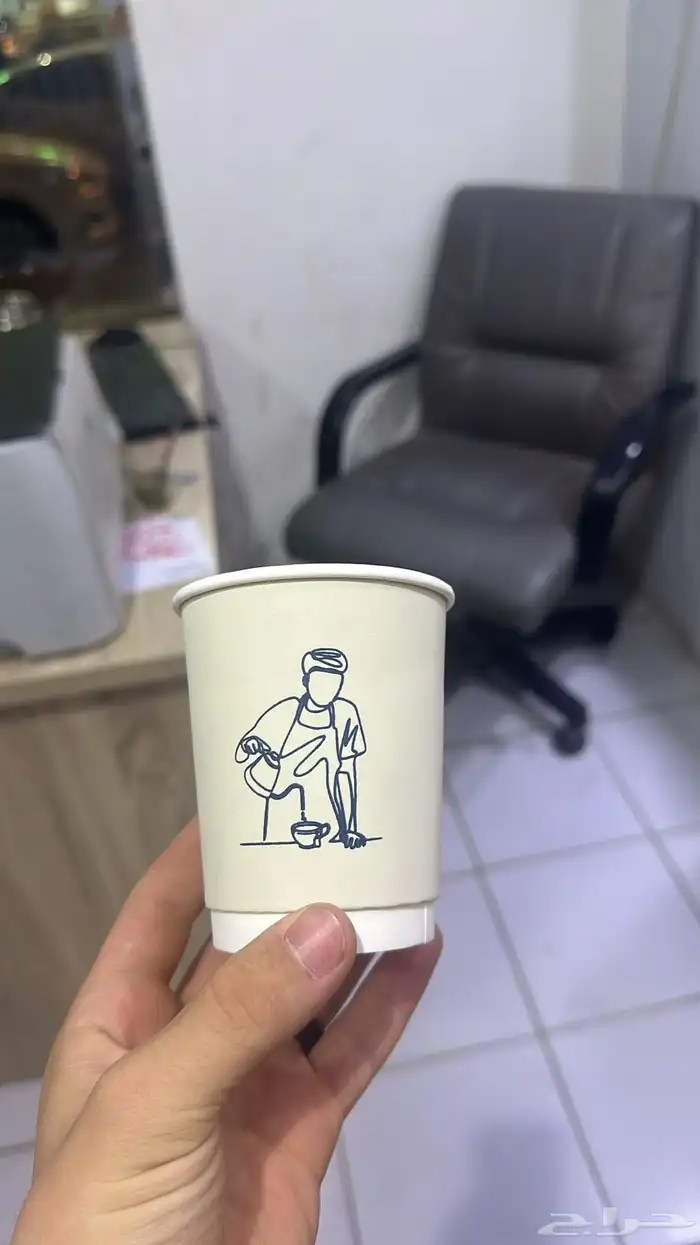 اكواب مطبوعة طباعة اكواب ورقية دبل للكافيهات طباعة ملونة 2