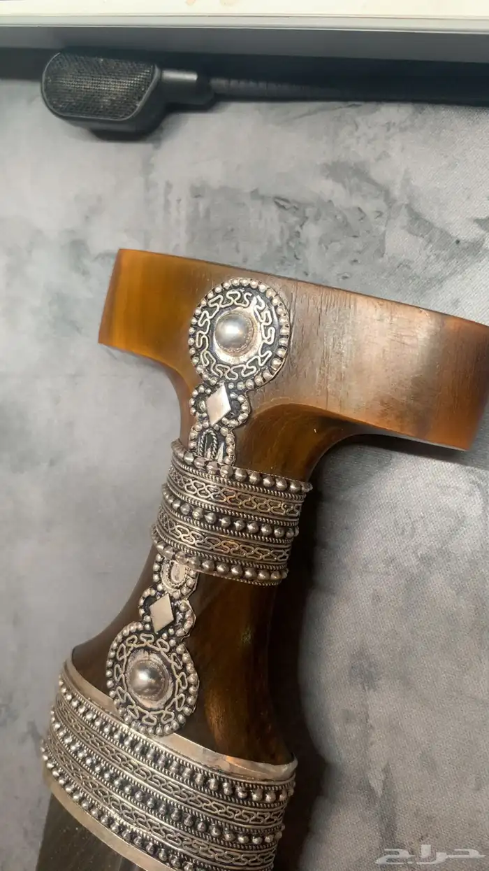 خنجر - قديمية - جنبية صب فضة قرن طبيعي 6