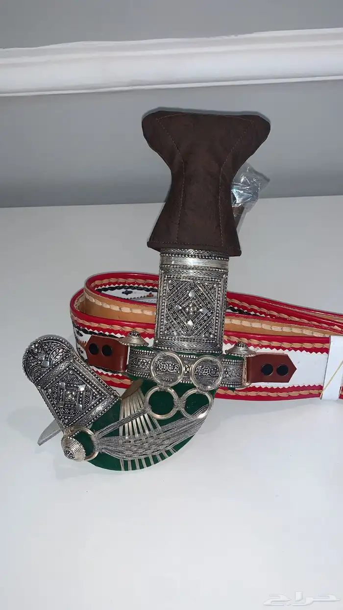 خنجر - قديمية - جنبية صب فضة قرن طبيعي 0