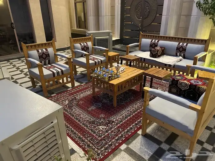 جلسات خارجية جلسة خشب حديد جاهز تفصيل اطقم طقم كامل كراسي 49