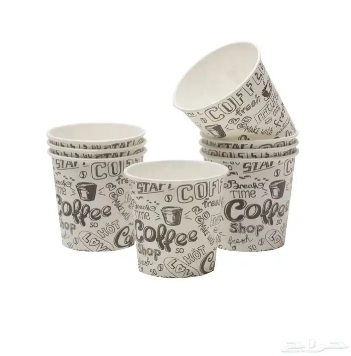 اكواب مطبوعة طباعة اكواب ورقية دبل للكافيهات طباعة ملونة 5