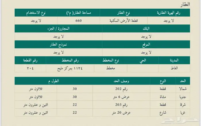 للبيع ارض 204في الغاط مركز مليح 1