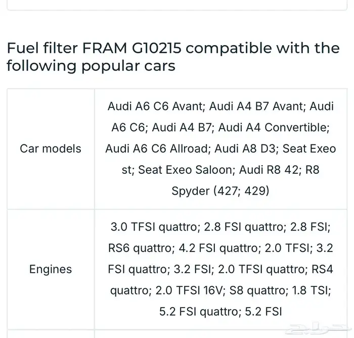 فلتر الوقود اودي Fuel Filter Audi 1