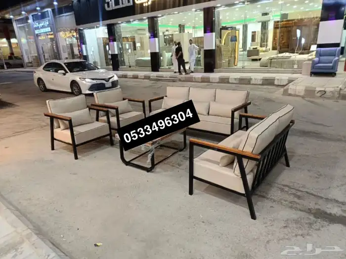 جلسات خارجية جلسة خشب حديد جاهز تفصيل اطقم طقم كامل كراسي 90