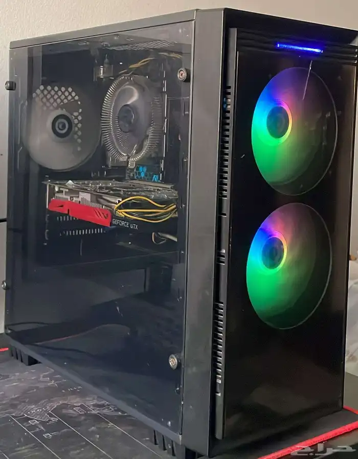 كيس بي سي ومعالج Ryzen 3 3100 و مذربورد وباورسبلاي 1