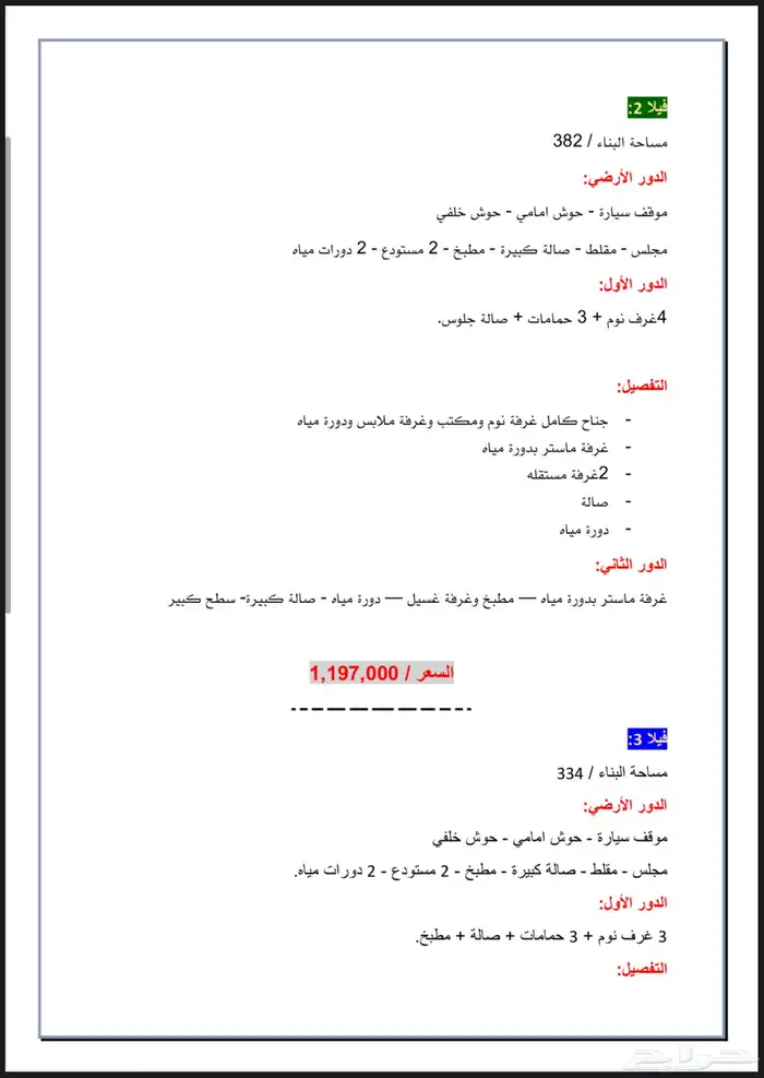 فلل للبيع بالسليمانيه وارض سلطانه وارض المصيف1 2