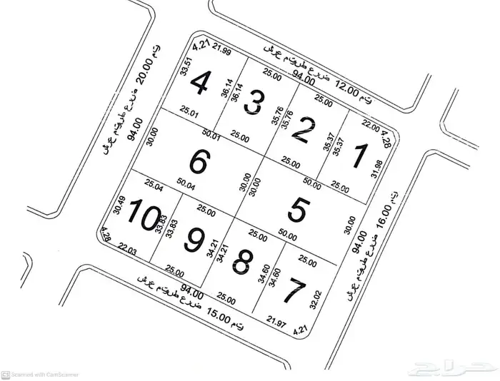 للبيع 10 قطع في جدة حي الثغر منطقة عمائر 0