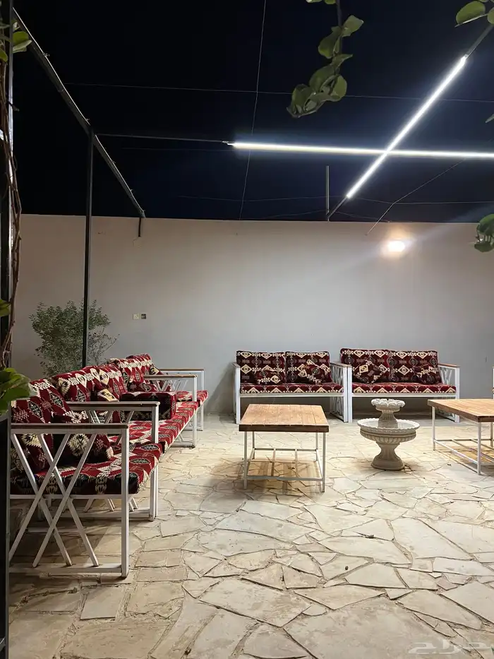 جلسات خارجية جلسة خشب حديد جاهز تفصيل اطقم طقم كامل كراسي 75