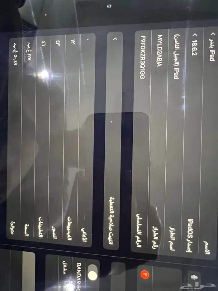 ايباد الجيل الثامن 128 قيقا 0