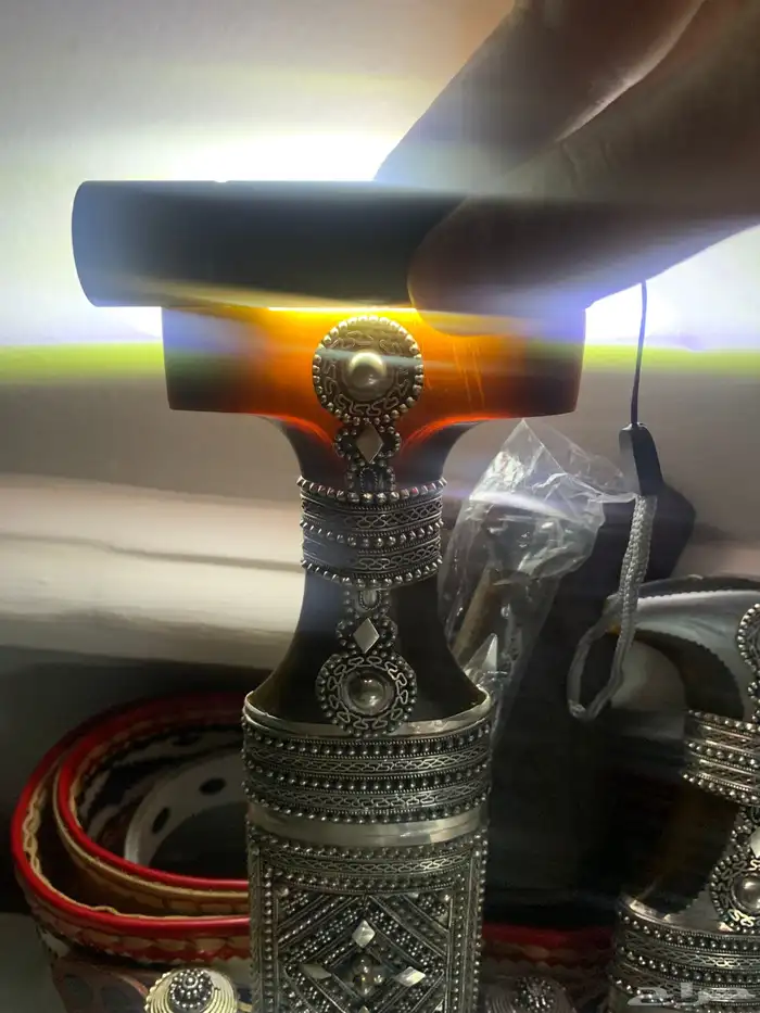 خنجر - قديمية - جنبية صب فضة قرن طبيعي 7