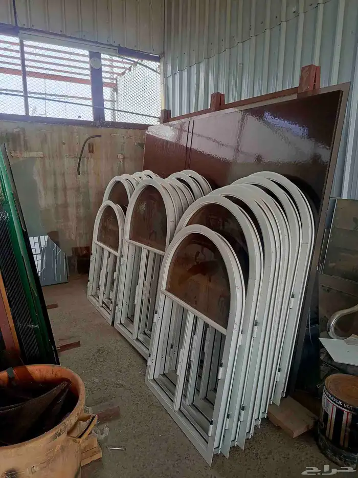 تفصيل ابواب المنيوم شرايح  فيبر شبابيك عادي دبل سراياء تيوب 9