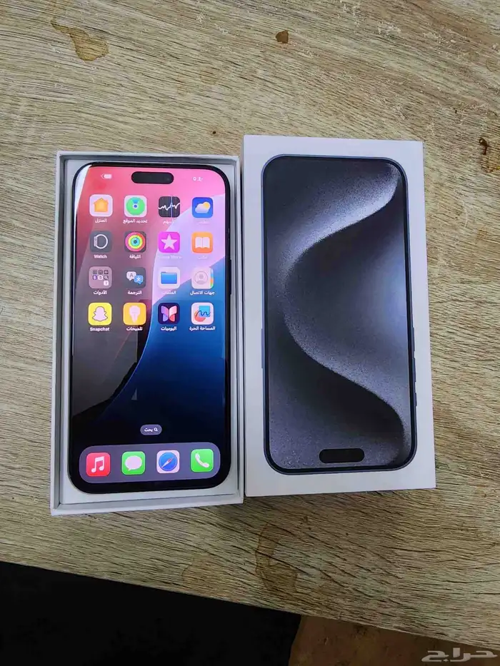 ايفون 15 برو ماكس بطاريه 100 وكاله بدون خدوش او صيانه 0