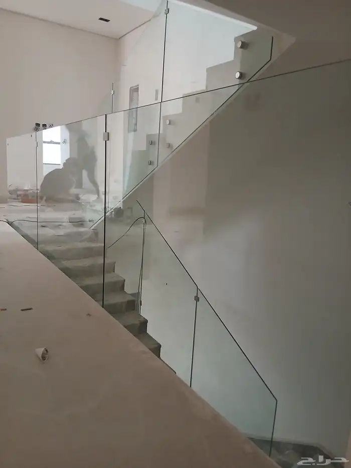 درابزين زجاج سلم سكوريت ترابزين درج السلم درابزين زجاج 12ملي 5