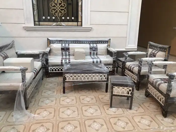 جلسات خارجية جلسة خشب حديد جاهز تفصيل اطقم طقم كامل كراسي 15