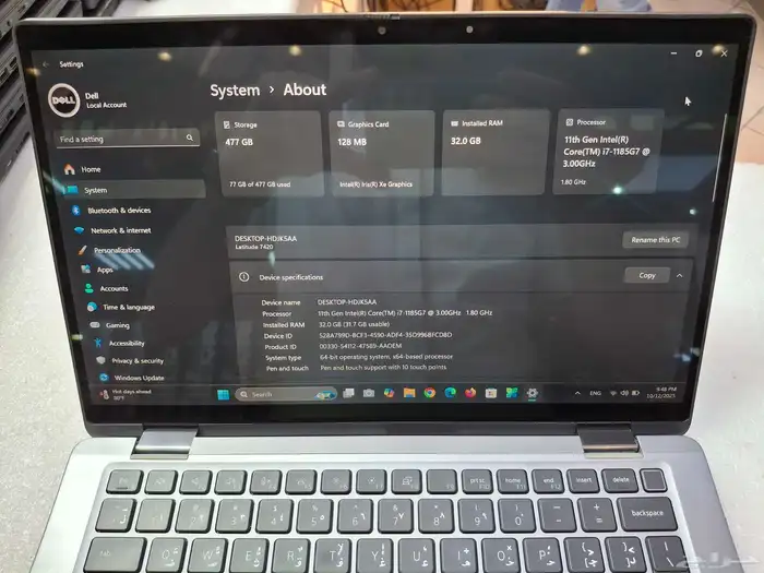 لاب توب ديل لاتيتيود 7420 بحالة ممتازة بدون خدوش 2 في 1 8