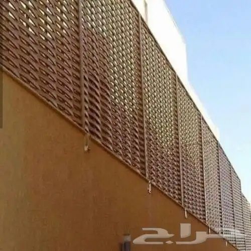 ساتر حديد وخشب تسوير ارض فاصل بارتيشن سواتر جدة ساتر حوش فلة 11