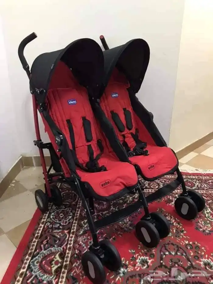 عربية اطفال stroller كرسيين 0