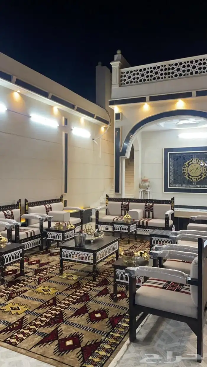 جلسات خارجية جلسة خشب حديد جاهز تفصيل اطقم طقم كامل كراسي 35