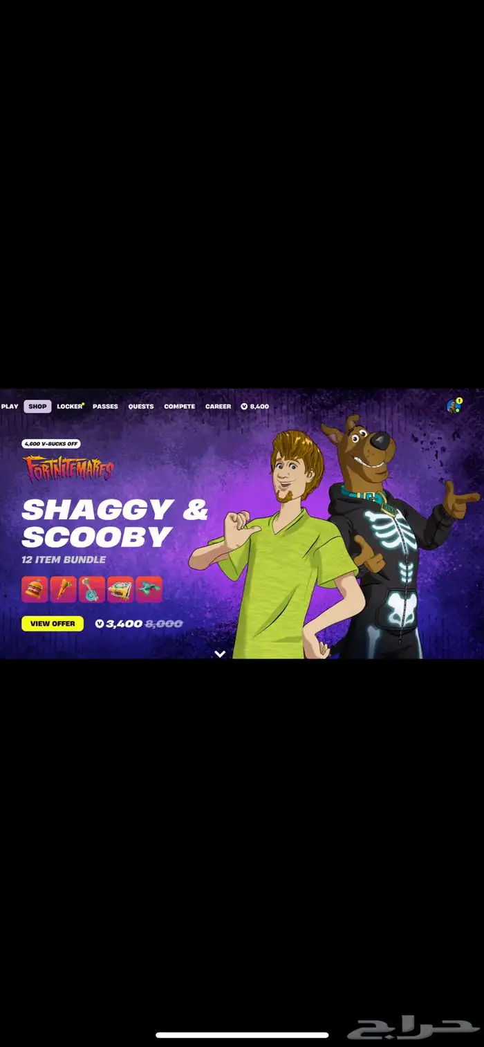 حساب فورت حفل فيه 8400 فيبوكس 0