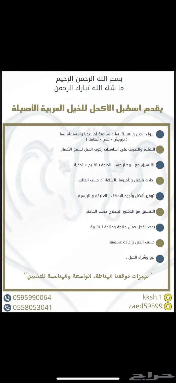 مربط ومخيمات الاكحل للخيل العربيه الاصيله 9