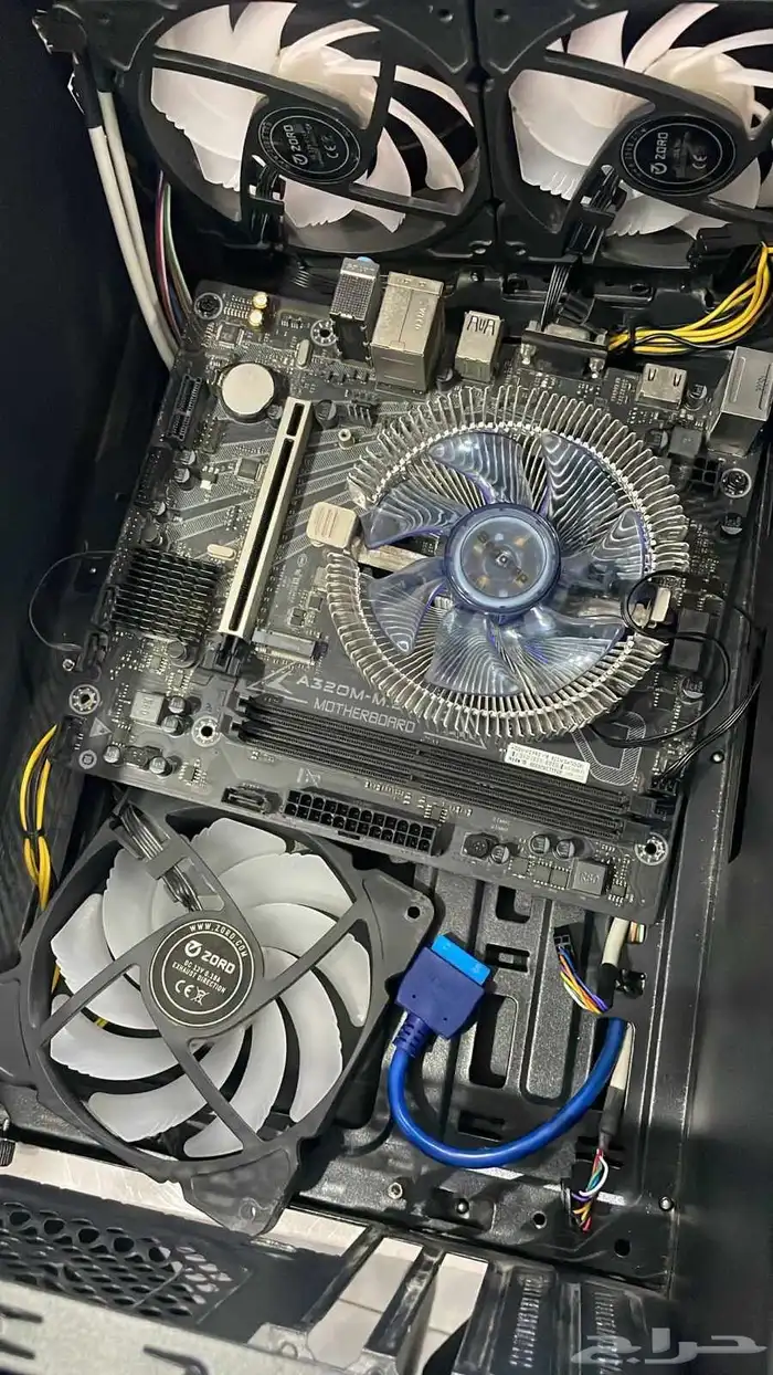 كيس بي سي ومعالج Ryzen 3 3100 و مذربورد وباورسبلاي 0