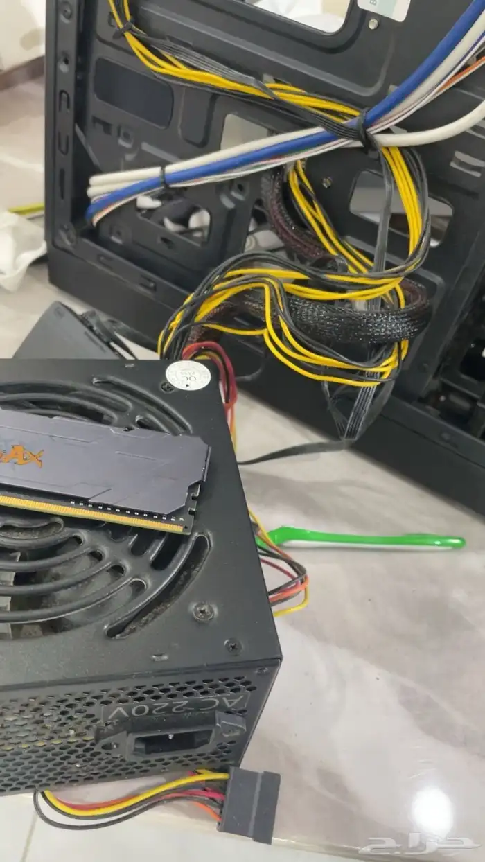 كيس بي سي ومعالج Ryzen 3 3100 و مذربورد وباورسبلاي 2