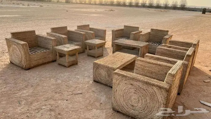 كراسي جلسة خارجية عدد 10 مع طاولتين 0