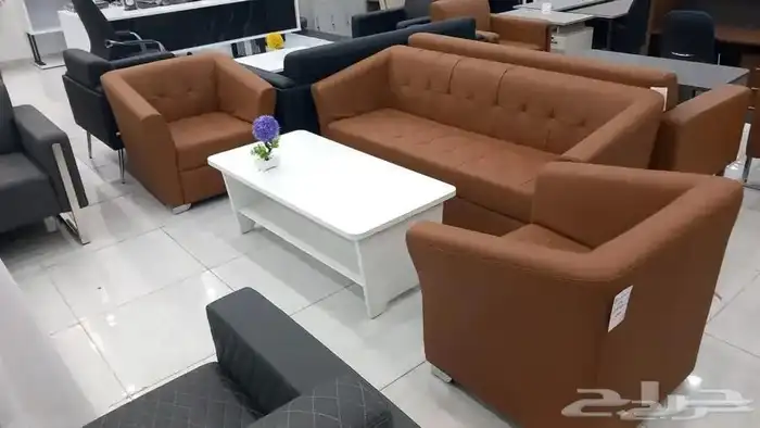 كنب جلد متوفر طقم كامل كلو ألوان و أشكال سعر جملعه 0