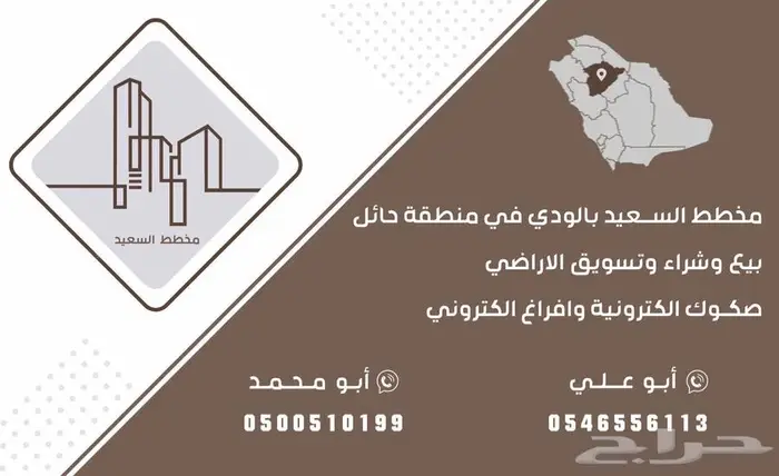 نبيع ونشتري في اراضي مخطط السعيد في الودي 1