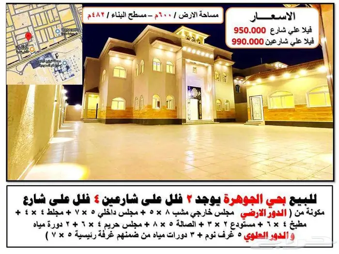 ابحث عن دور وفيلا ودور وشقتين بالجوف سكاكا 1