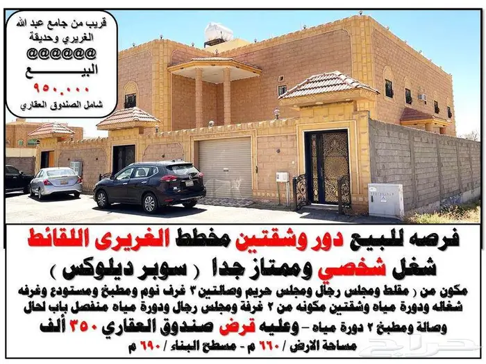 ابحث عن دور وفيلا ودور وشقتين بالجوف سكاكا 0